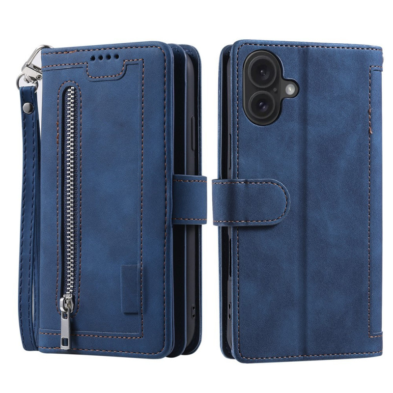 Til iPhone 17 Etui med Lynlåslomme og 9 Kortlommer