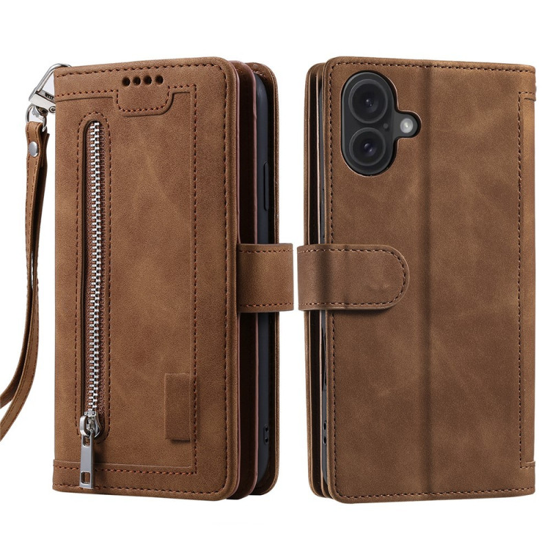 Til iPhone 17 Deksel med glidelås og 9 kortspor