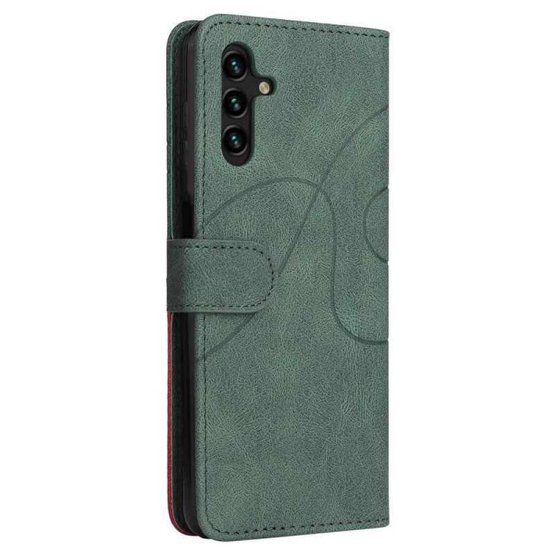 For Samsung Galaxy A14 5G KT Series - 1 Wallet Phone Case - Green/Red