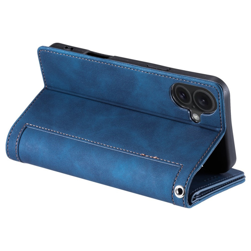 For iPhone 17 Case Zipper Pocket PU Leather Phone Cover with 9 Card Slots