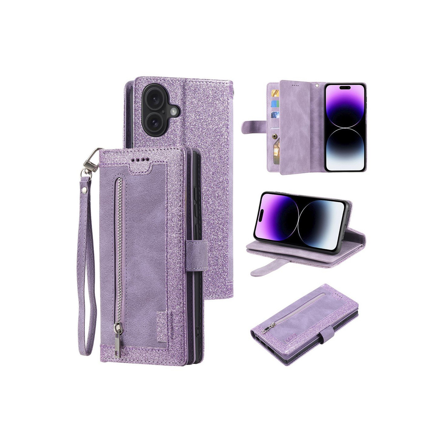 iPhone 17 Kuori Vetoketjutaskulla ja 9 Korttipaikalla