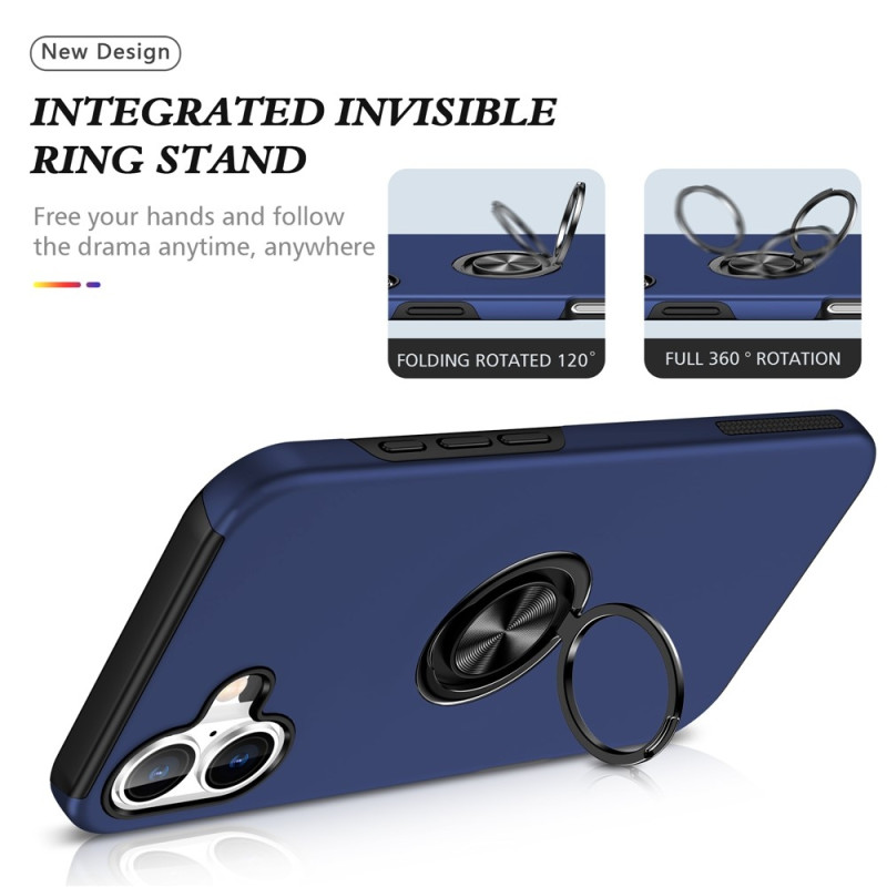 Til iPhone 17 Finger Ring Kickstand Hybrid Taske