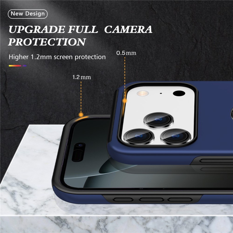For iPhone 17 Pro Finger Ring Kickstand Hybrid Case