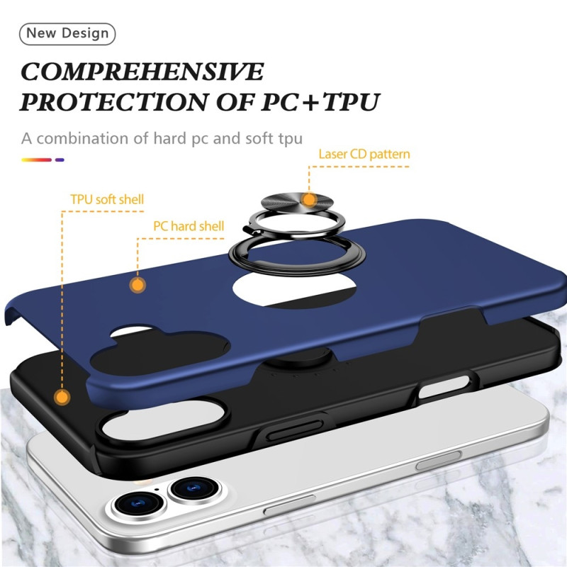 For iPhone 17 Finger Ring Kickstand Hybrid Case