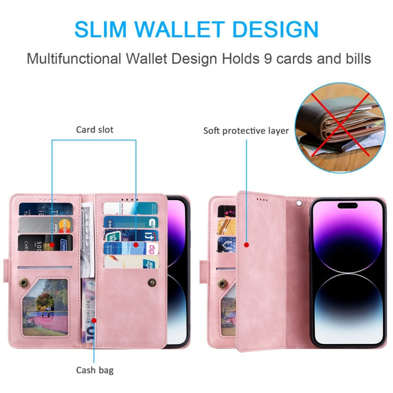 iPhone 17 Kuori Vetoketjutaskulla ja 9 Korttipaikalla