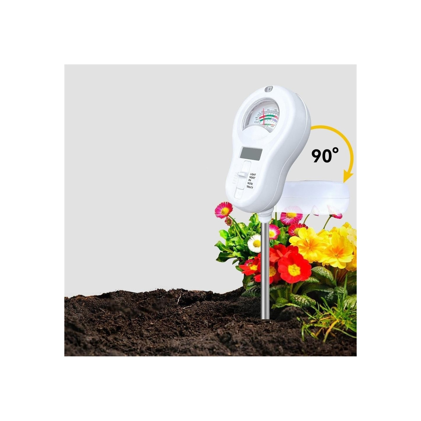 6 in 1 soil meter light moisture pH fertility temperature humidity measuring tool