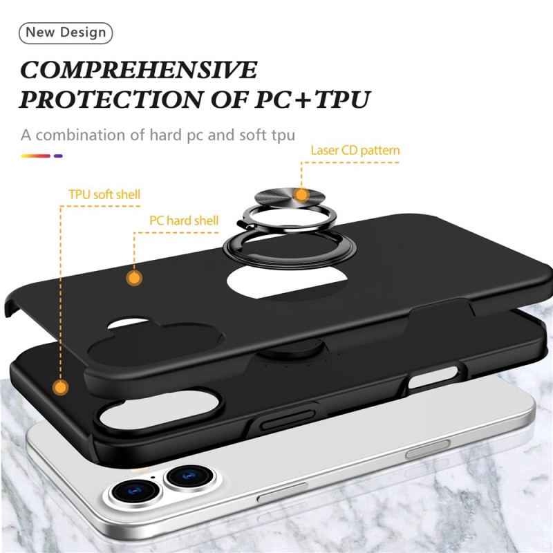 For iPhone 17 Finger Ring Kickstand Hybrid Case
