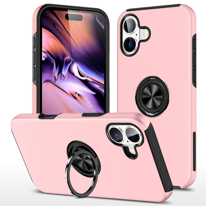 For iPhone 17 Finger Ring Kickstand Hybrid Case
