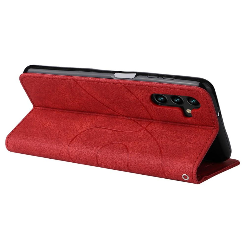 For Samsung Galaxy A14 5G KT Series - 1 Wallet Phone Case - Red/Black