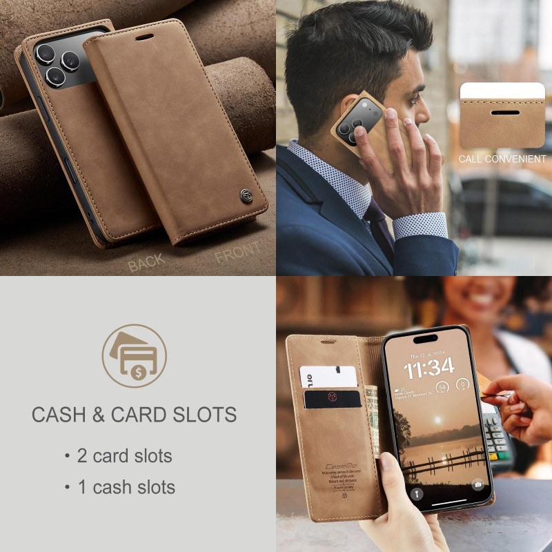 CASEME Retro Wallet Case for iPhone 17 Pro