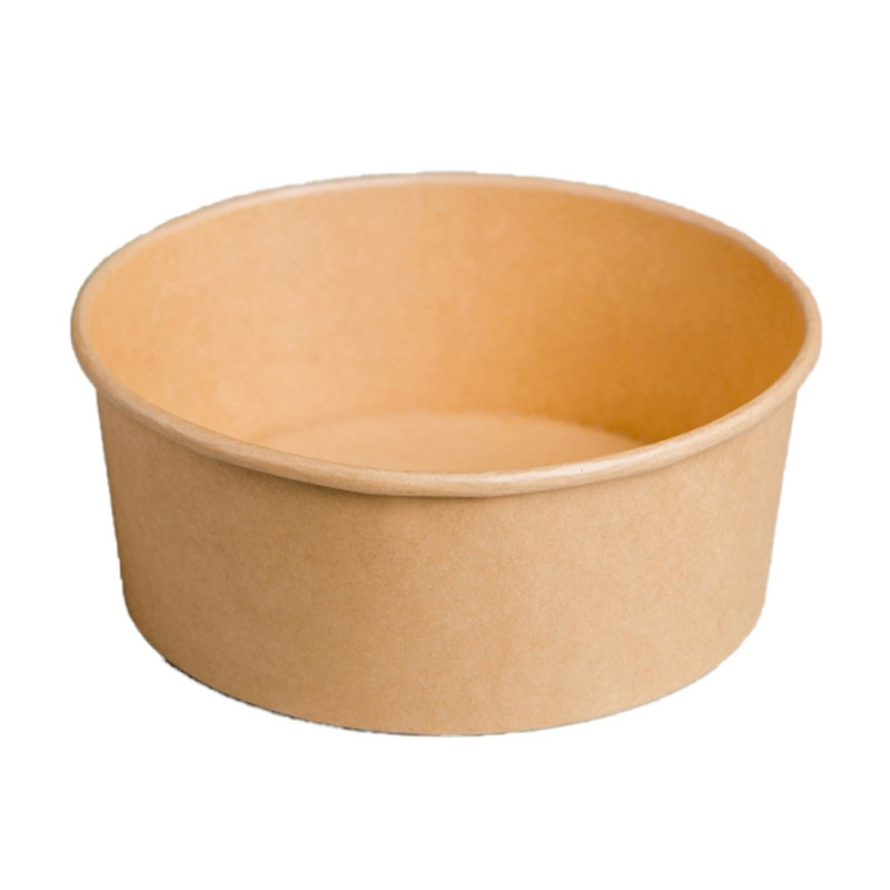 50 pcs 1300ml disposable kraft paper bowls round containers with lids for meals
