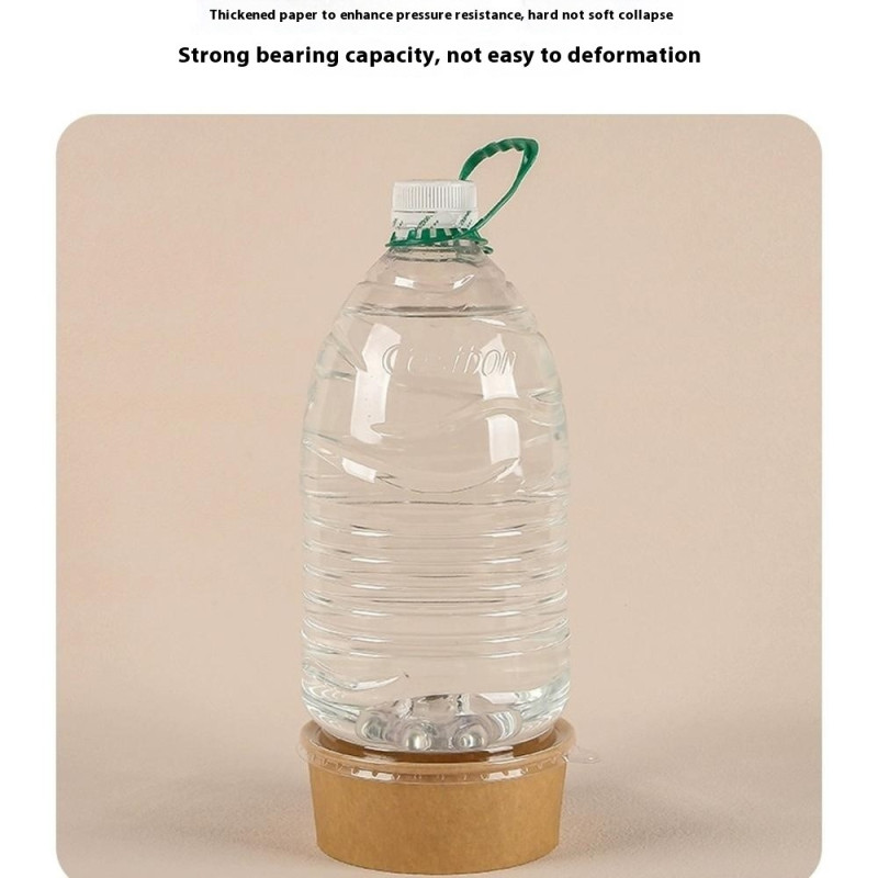 50 stk. 1300 ml runde engangsbeholdere av kraftpapir med lokk til måltider