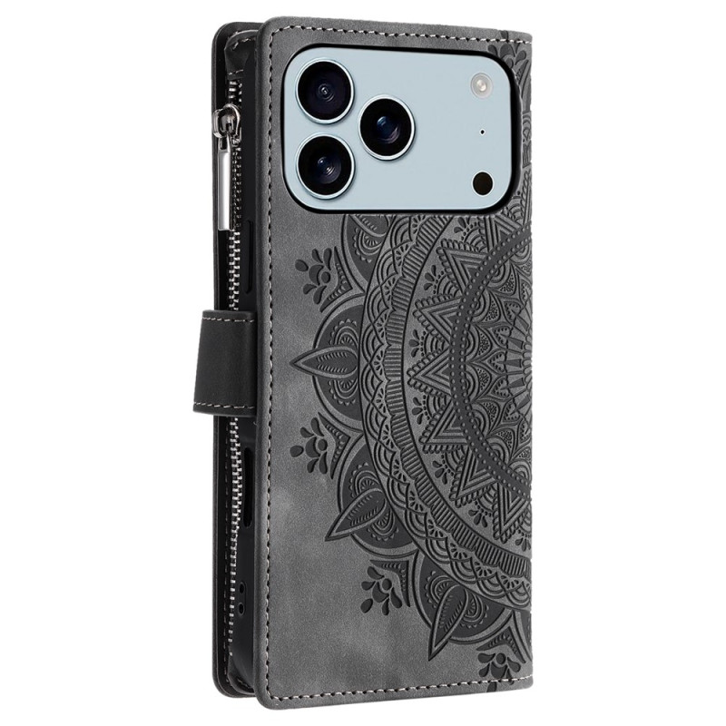 Wallet case compatible with iPhone 17 Pro Max case cover mandala floral pattern