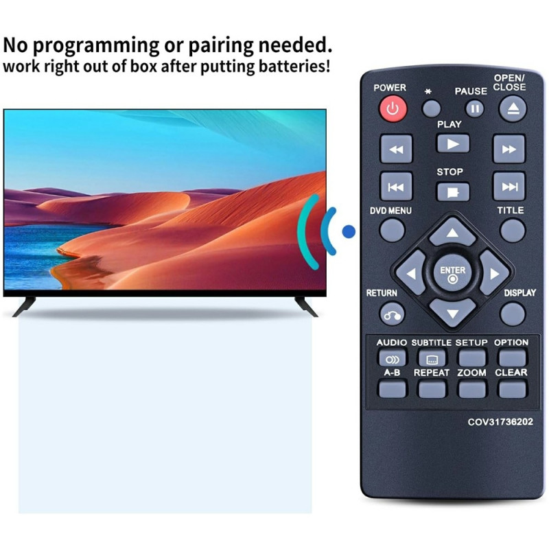 Kaukosäätimen vaihto COV31736202:lle LG DVD-soittimelle