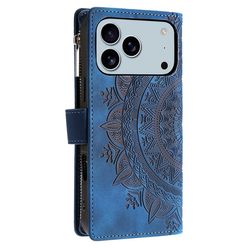 Wallet case compatible with iPhone 17 Pro Max case cover mandala floral pattern
