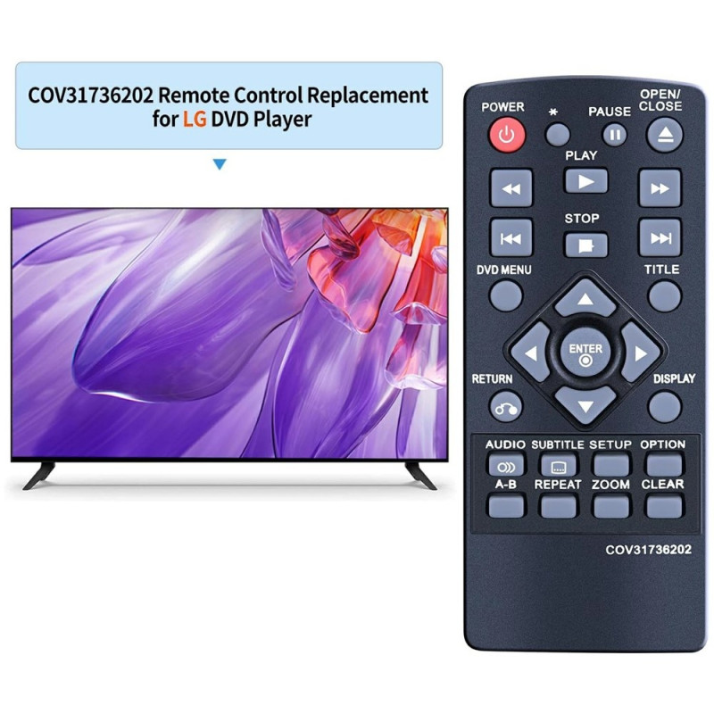 Remote Control Replacement for COV31736202 For LG DVD Player