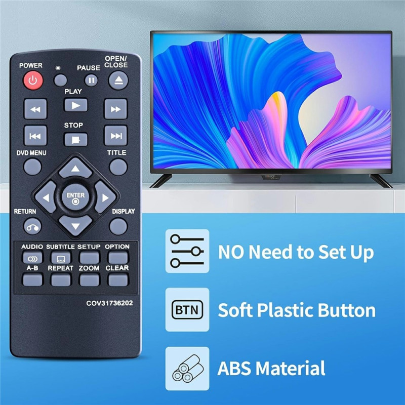 Udskiftning af fjernbetjening til COV31736202 til LG DVD-afspiller