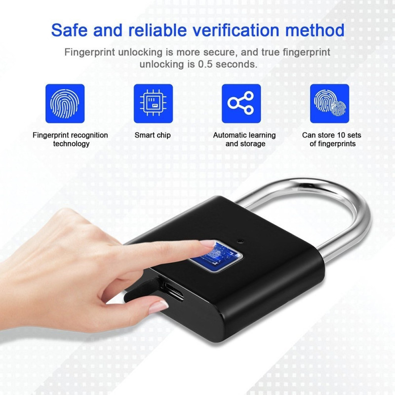 Padlock Smart Fingerprint Cabinet Fingerprint Lock Lock
