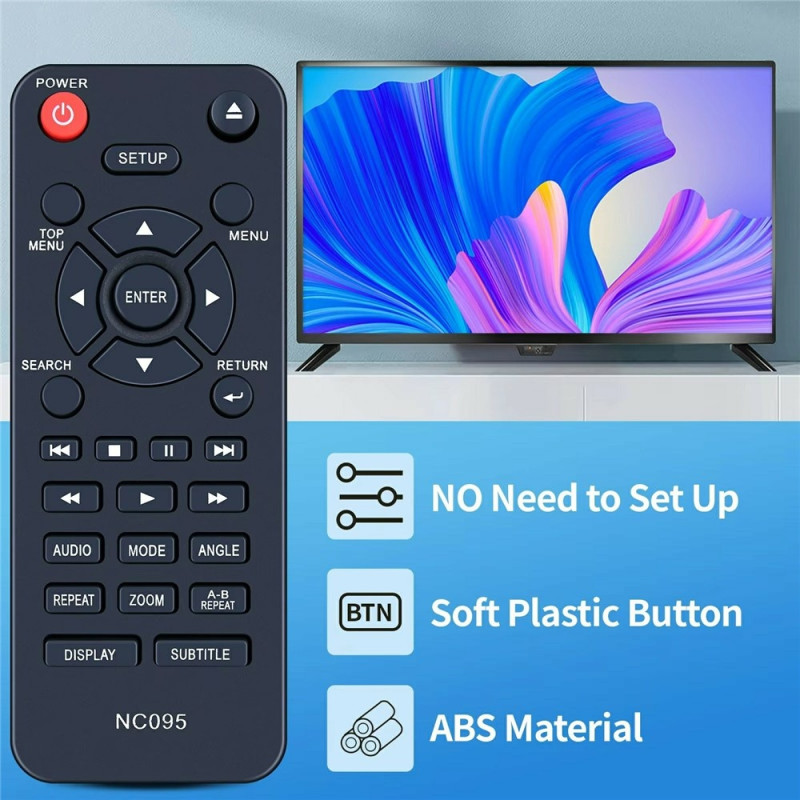 Udskiftning af fjernbetjening til NC095 til Sanyo DVD-afspiller