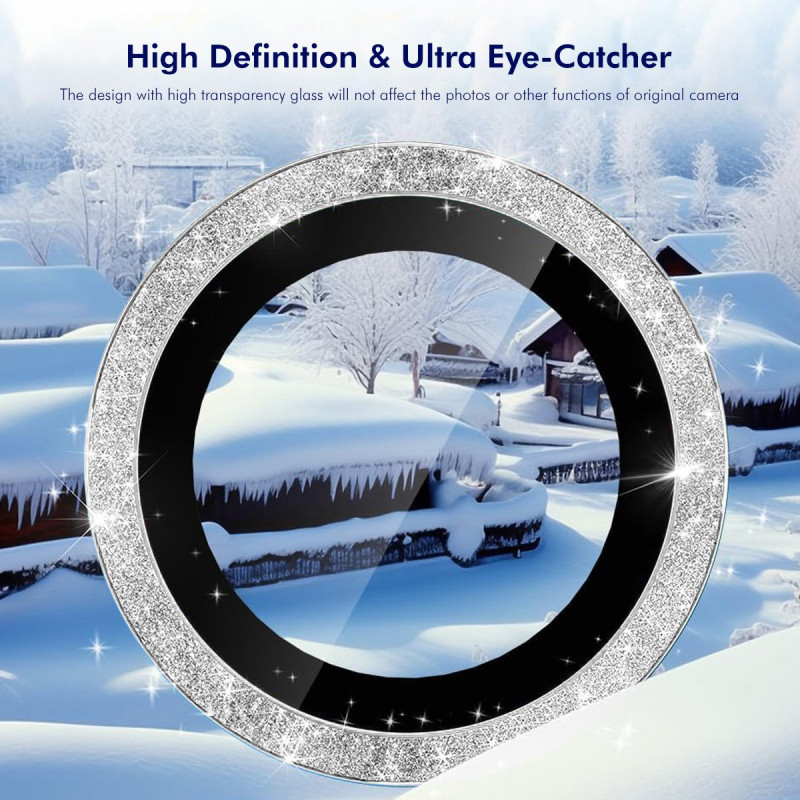 Til iPhone Air Kameralinsebeskytter ENKAY Hat-Prince Glitter Dekor Herdet Glass Linsefilm