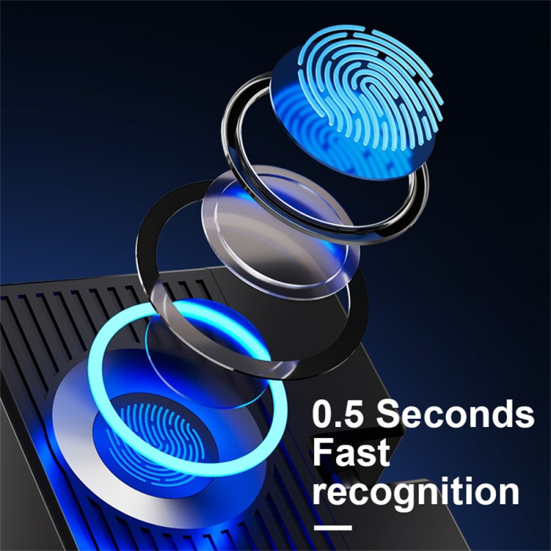 Lås Fingeraftryk Køleskab Vindue Dør Sikkerhedslås Børnesikker Kæledyr - Sort