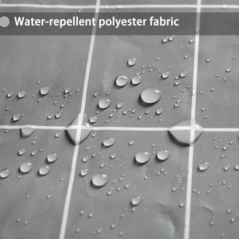 180 x 200 cm baderomsdeler med svart marmormønster, muggbestandig dusjforheng