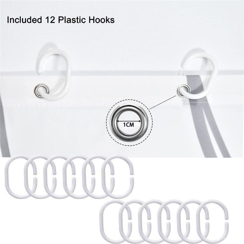 180 x 180 cm musta marmorikuvioinen kylpyhuoneen jakajan homeenkestävä suihkuverho