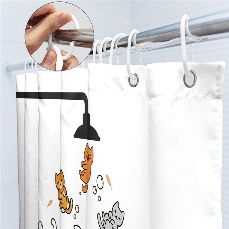 Shower curtain with cartoon animal motif 200 x 180 cm incl. 12 hooks - Dogs