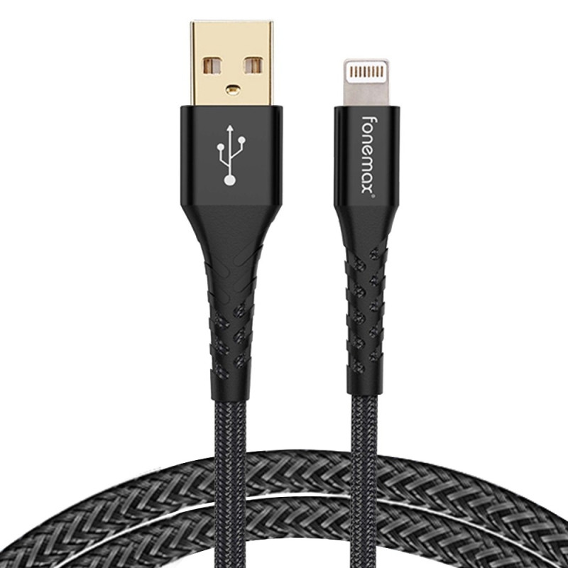 FONEMAX MFi Certified 2m USB to Lightning Data Cable 3A Fast Charging