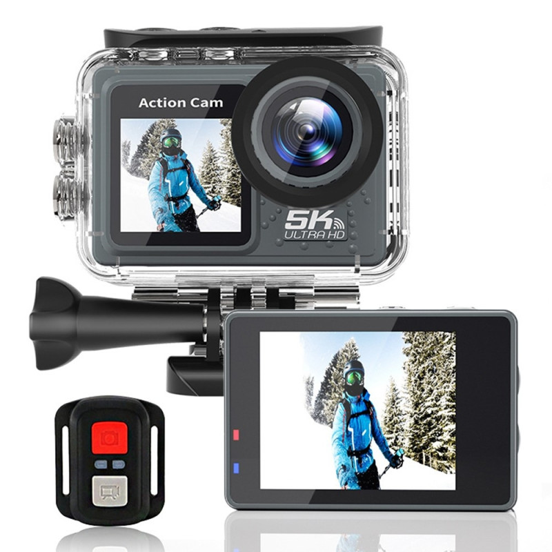 Action Camera 24MP 5K Ultra HD 30m Waterproof Outdoor Sports Camera with Remote Control