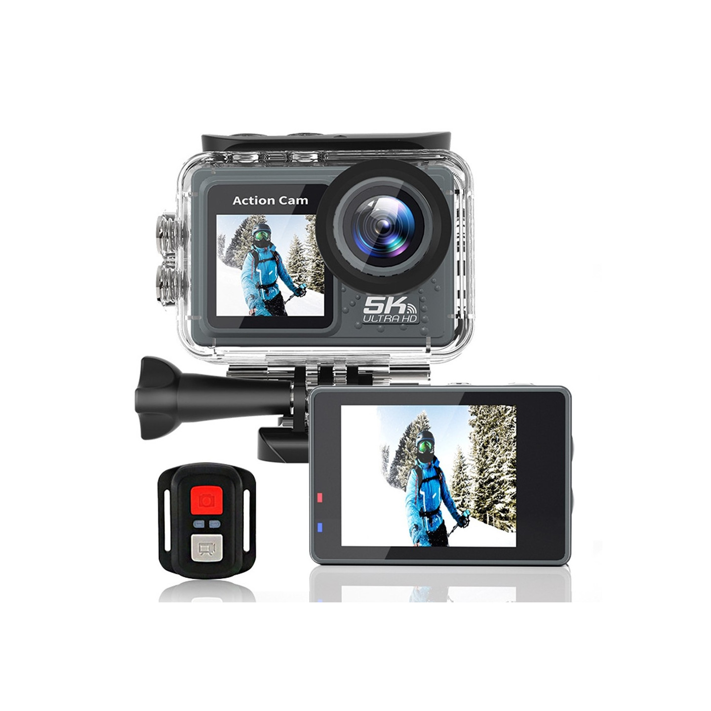 Actionkamera 24MP 5K Ultra HD 30m Vandtæt Udendørs Sportskamera med Fjernbetjening