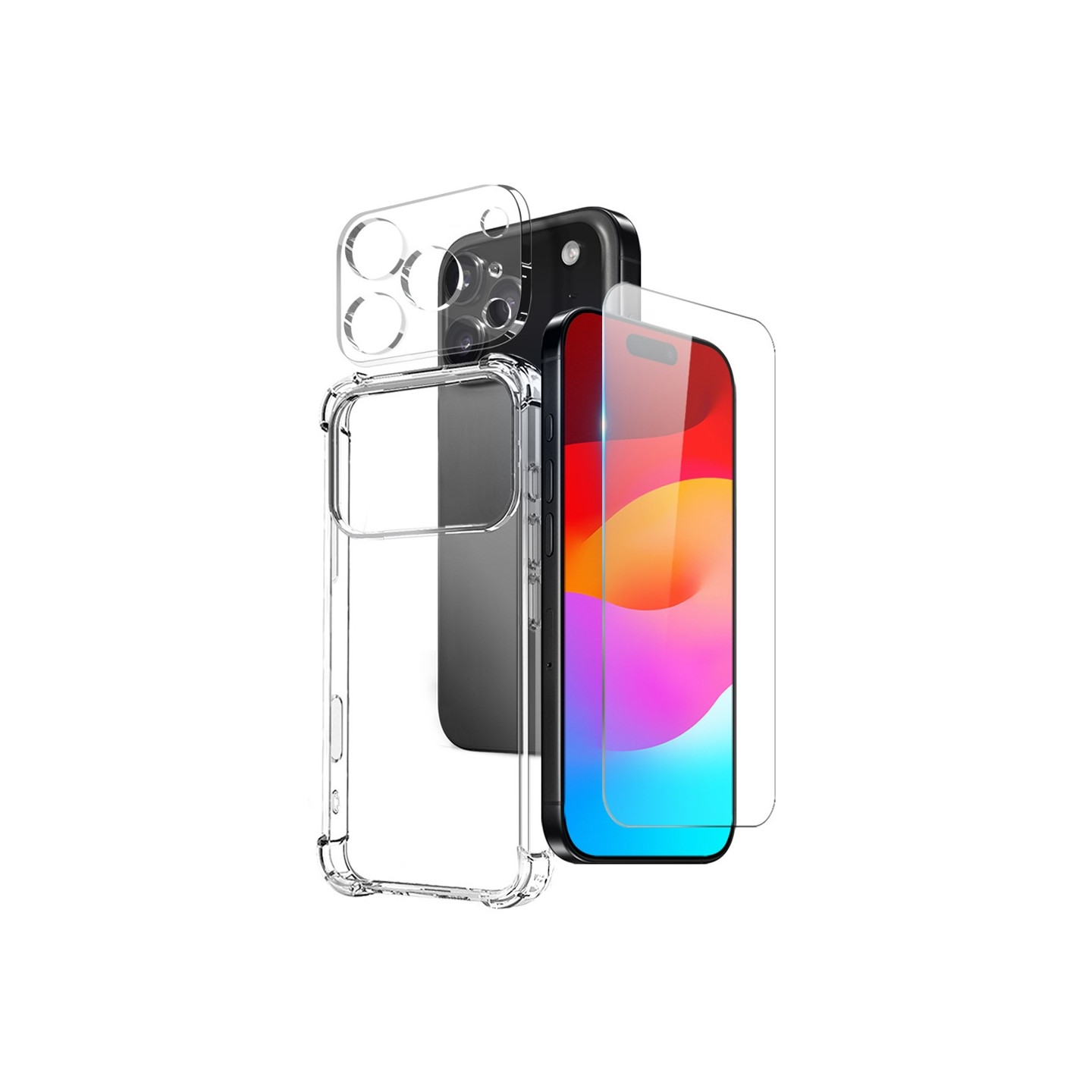 NORTHJO til iPhone 17 Pro TPU-cover + Hærdet Glasfilm + Kameralinsebeskytter
