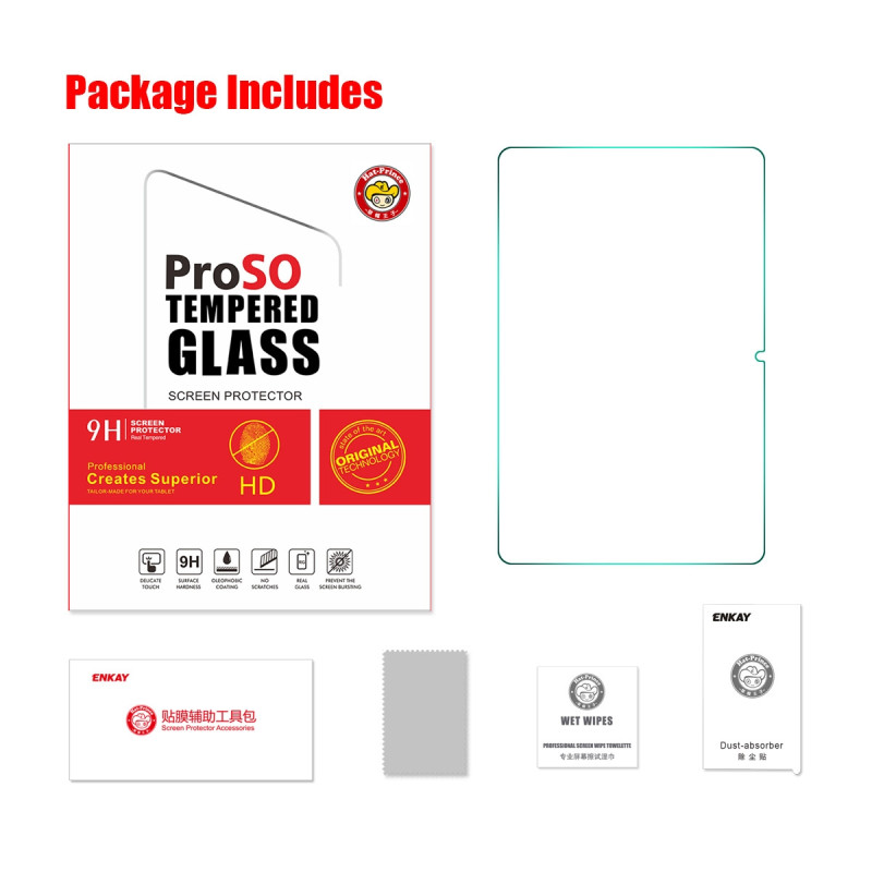 For Xiaomi Redmi Pad 2 Pro / Pad Pro Skjermbeskytter ENKAY 9H Høyaluminium-silikonglassfilm