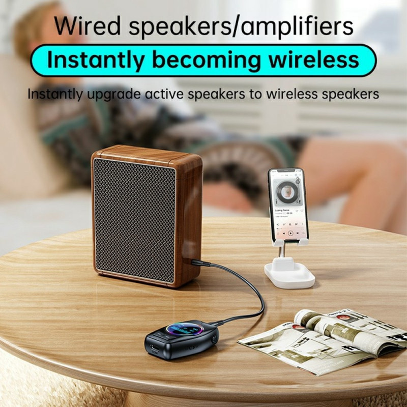 Bluetooth 5.4 lydmodtager/sender 2-i-1-adapter til trådløs lydstreaming