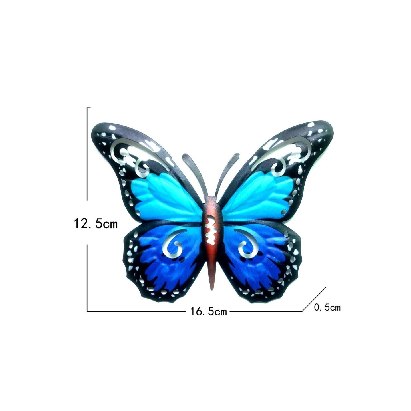 Art 3D Butterfly Wall Hanging Decor Garden Yard Home Ornament - Blue