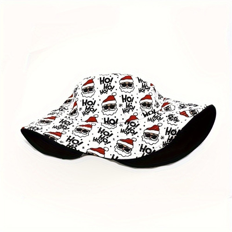 Santa Claus Foldable Bucket Hat Reversible Fisherman Cap Headwear Hat Christmas presents