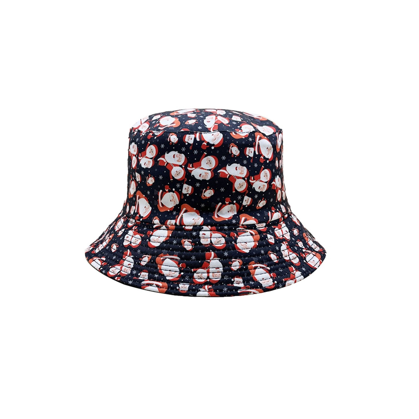 Santa Claus Foldable Bucket Hat Reversible Fisherman Cap Headwear Hat Santa