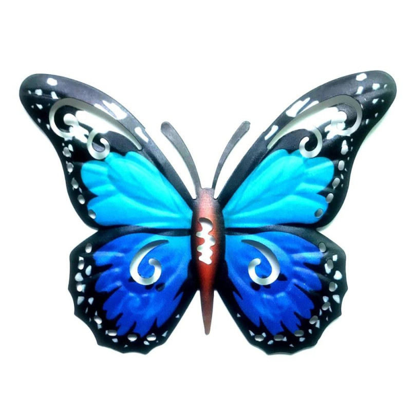 Art 3D Butterfly Seinään ripustettava sisustus Puutarhapihan kotikoriste - sininen