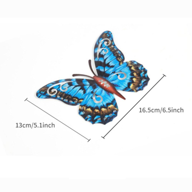 Art 3D Butterfly Vegghengende dekor Hagepynt til hjemmet - Blå