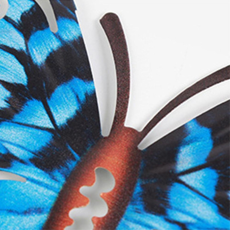 Kunst 3D sommerfugl væghængende indretning Havegaveboligornament - Gråblå