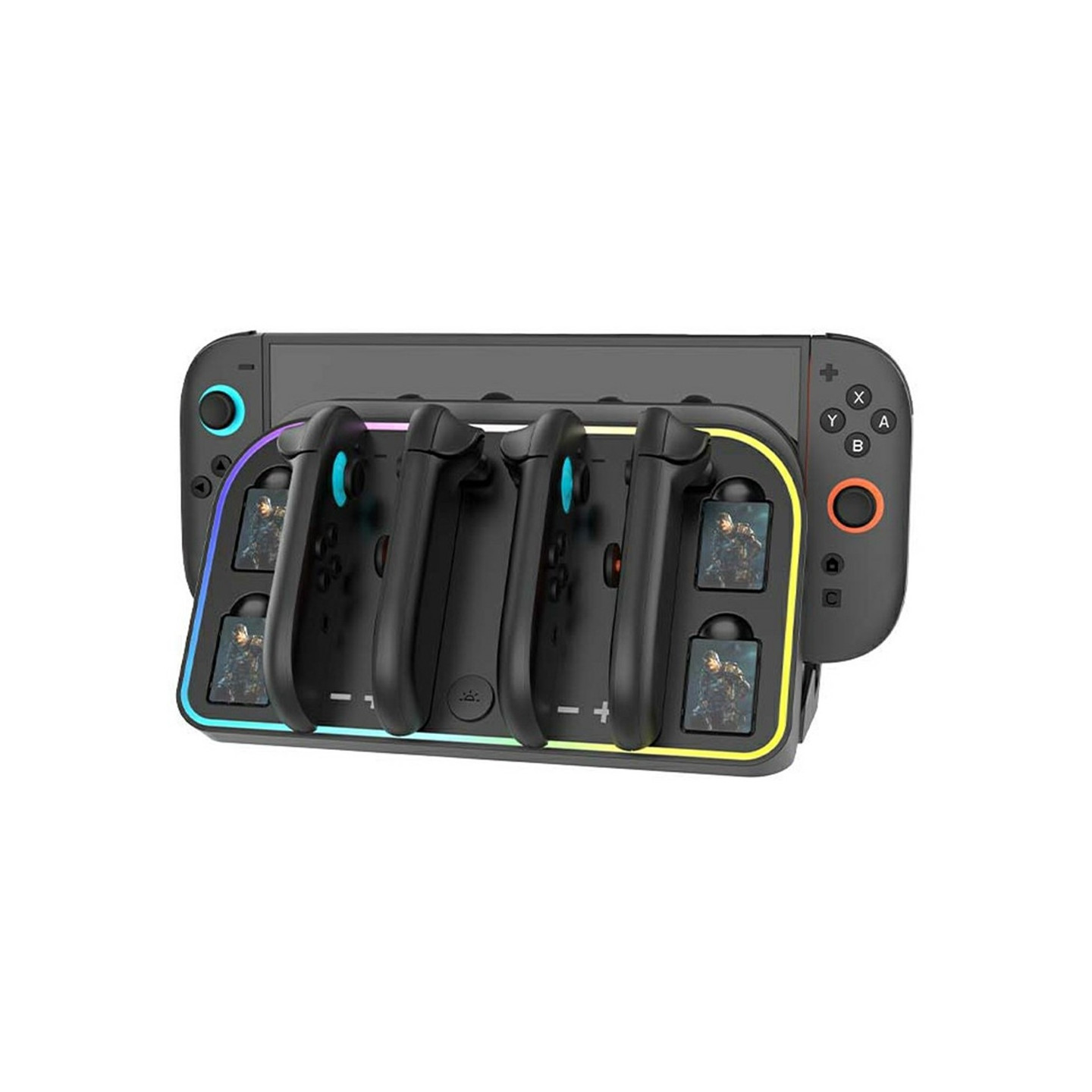 Compatible with Nintendo Switch 2 Wall Mount Joycon Charging Dock RGB Light