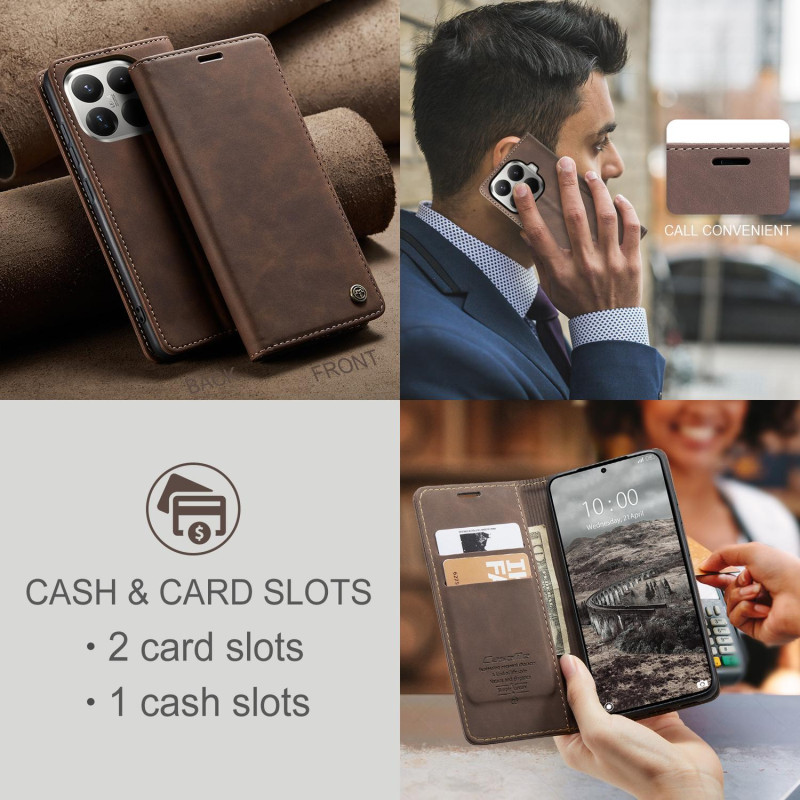 CASEME Lommebok-deksel Xiaomi 15T Pro - Coffee