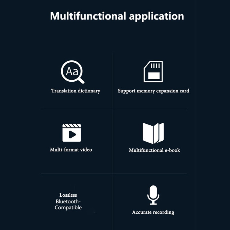 MROBO A7 MP4-soitin 2,0 tuuman TFT-värinäyttö kannettava musiikkisoitin, 16 Gt:n muisti
