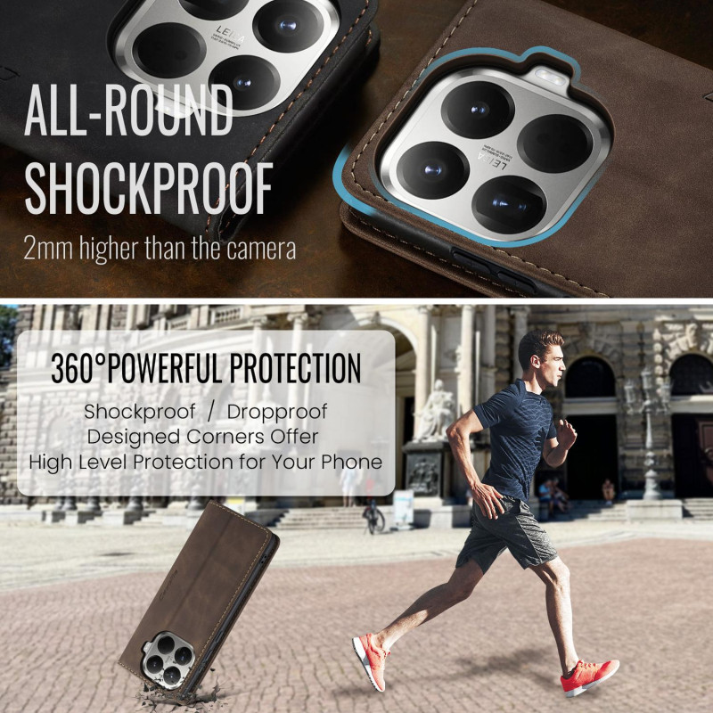 CASEME Lommebok-deksel Xiaomi 15T Pro - Coffee