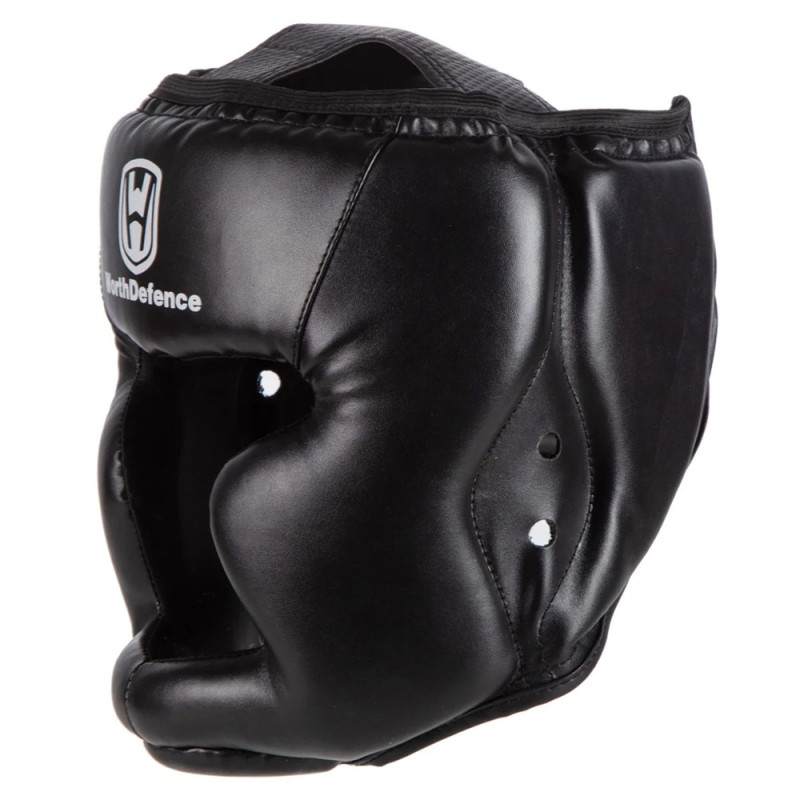 WOSWEIR Boxing Head Guard Face Shield Training Sparring Safety - Black Small