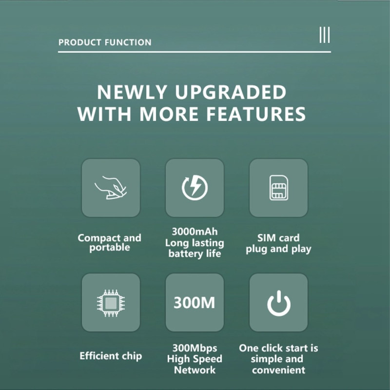 M26-E eurasisk version WiFi mobil router 4G trådløs understøtter forbindelse til 10 enheder