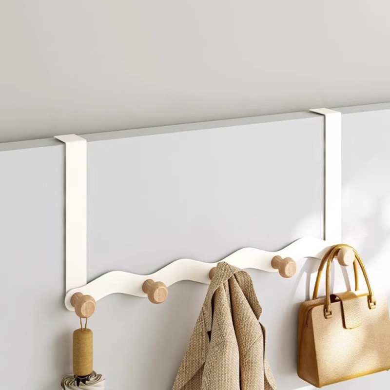 Hanger Wall Mounted 5 Hooks Holder Storage Bedroom Hallway Hanger