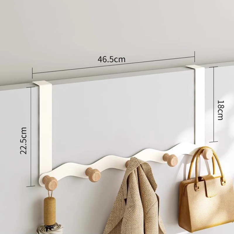 Hanger Wall Mounted 5 Hooks Holder Storage Bedroom Hallway Hanger