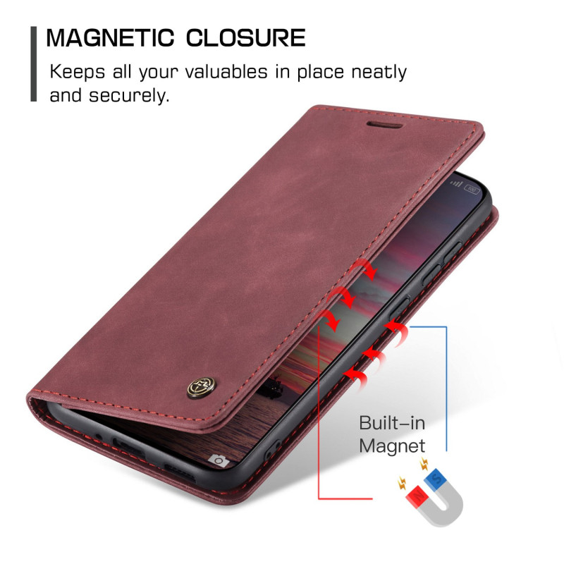 CASEME Retro Wallet Case for Xiaomi 15T - Red