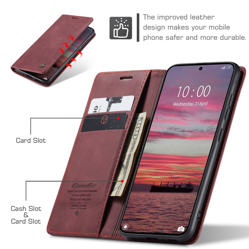 CASEME Retro Pung Taske til Xiaomi 15T - Rød